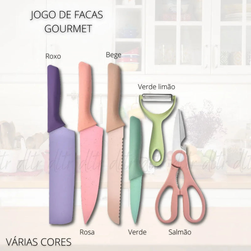 Conjunto Kit Facas Profissional  6 Peças